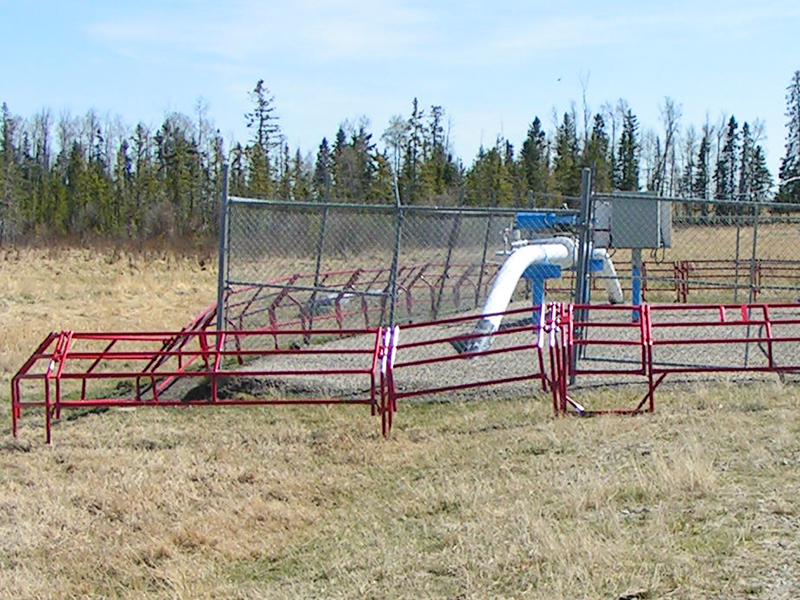Hi Hog Wellhead Fence can be easily installed on uneven terrain