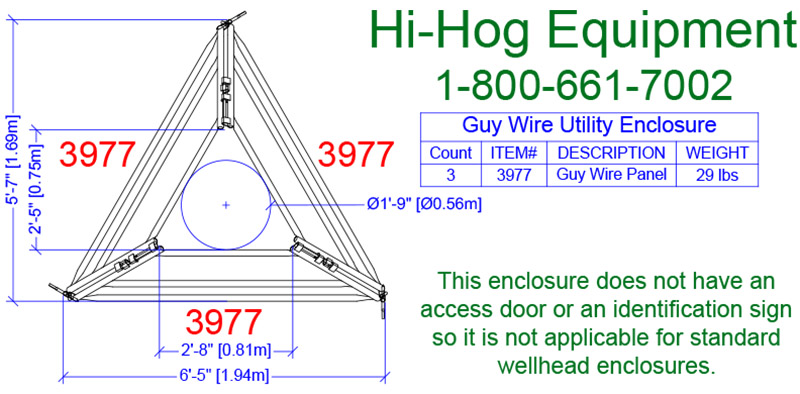 Hi-Hog sample Guy Wire Utility Fence Enclosure