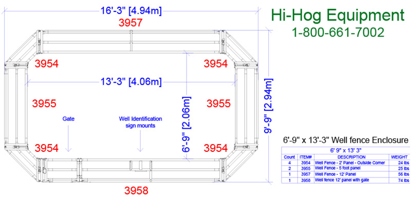 Sample 04 - 6'- 9" x 13'- 3" Hi-Hog Wellhead Enclosure 01