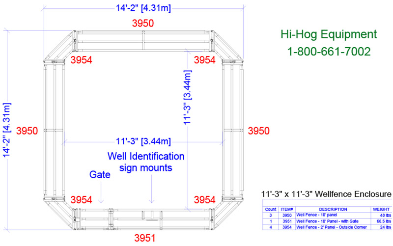Sample 05 - 11'- 3" x 11"- 3" Hi-Hog Wellhead Enclosure