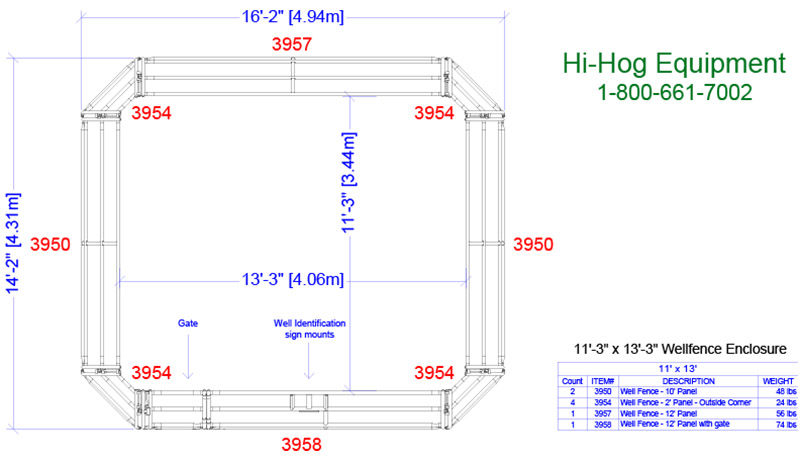 Sample 06 - 11'- 3" x 13'- 3" Hi-Hog Wellhead Enclosure