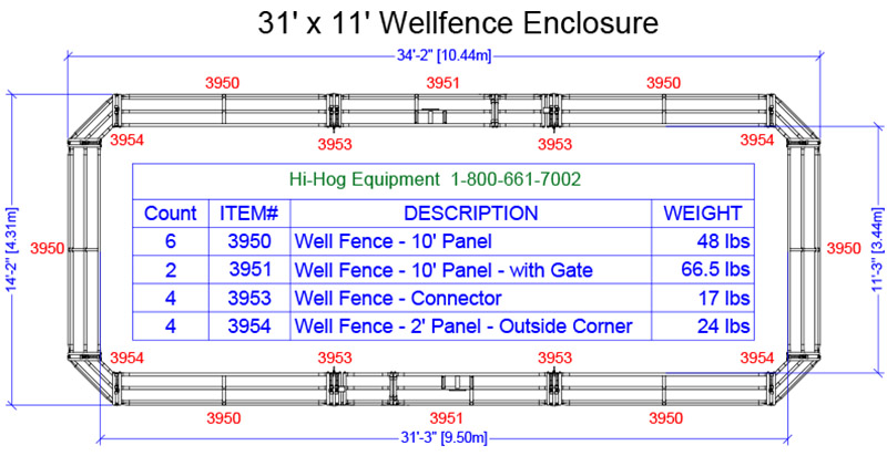 Sample 09 - 11'-3" x 31'-3" Hi-Hog Wellhead Enclosure