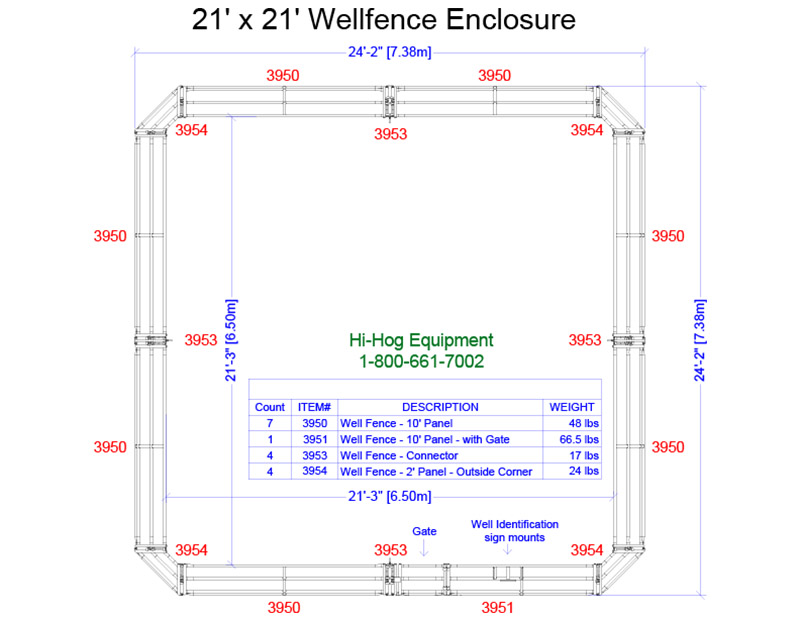 Sample 11 - 21'-3" x 21'-3" Hi-Hog Wellhead Enclosure