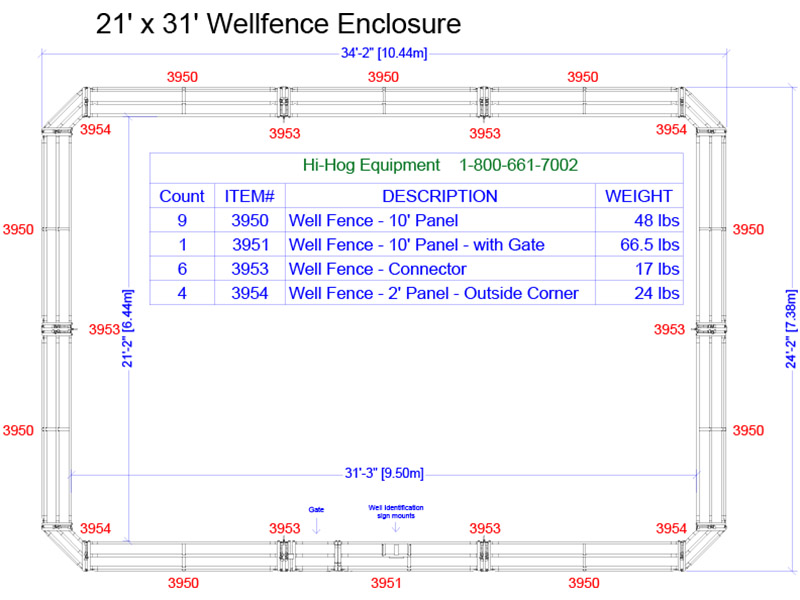 Sample 12 - 21'-3" x 31'-3" Wellhead Enclosure
