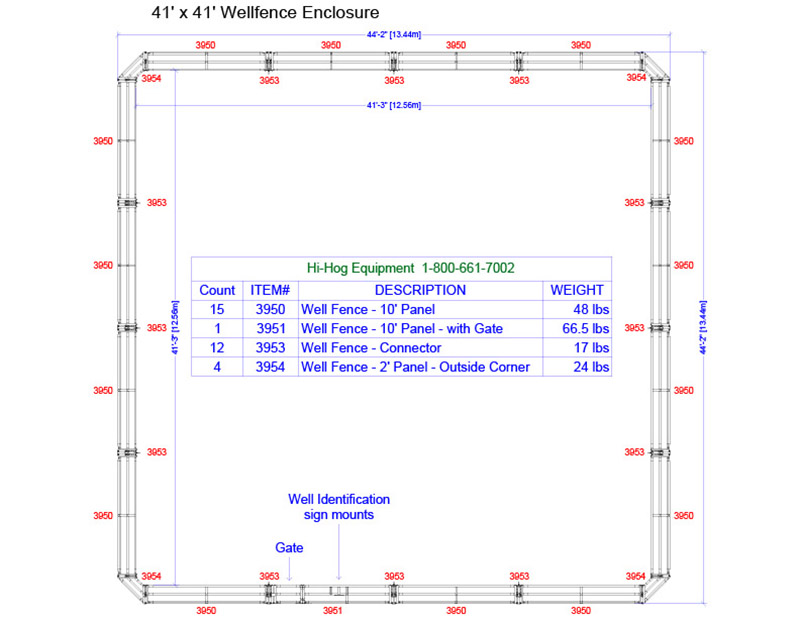 Sample 16 - 41'-3" x 41'-3" Hi-Hog Wellhead Enclosure