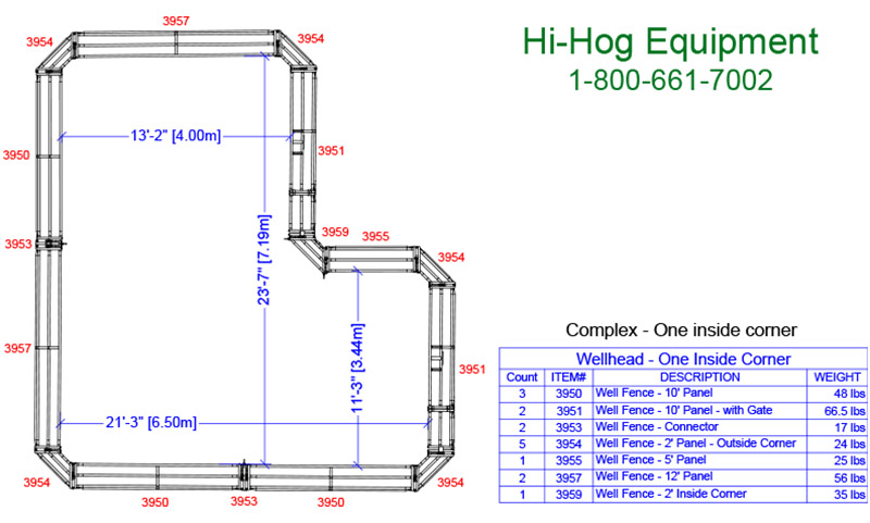 Sample 17 - Complex Hi-Hog Wellhead Enclosure With Inside Corner
